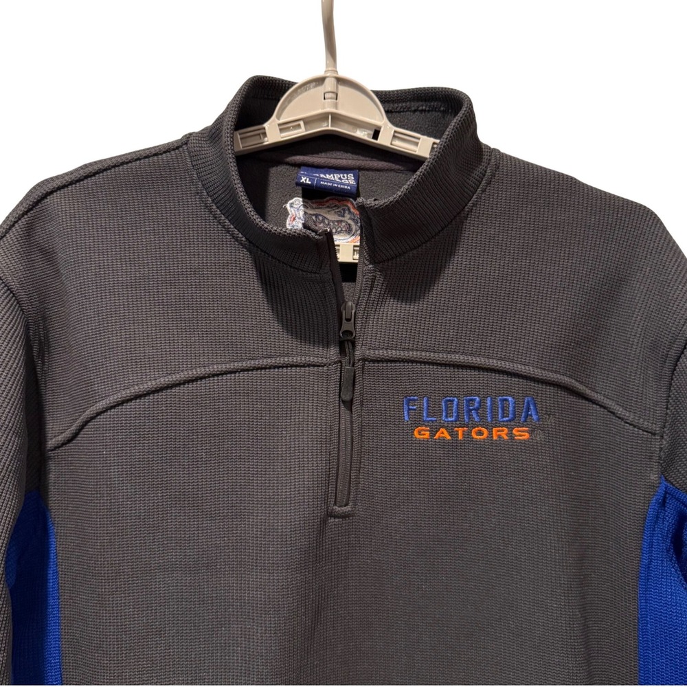 Campus Heritage Florida Gators Quarter Zip Pullover Jacket XL Mens‎ Gray Blue